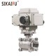 DN15 electric actuator 4-20mA control 3pc ball valve