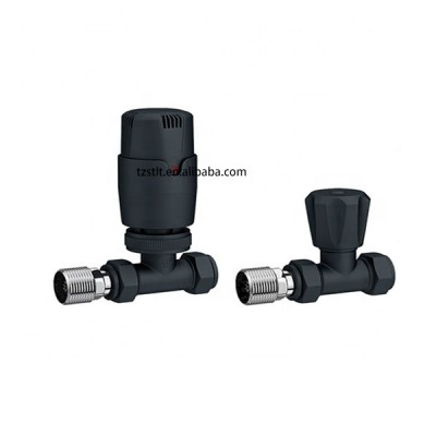 factory angled thermostatic chromed TRV radiator valves